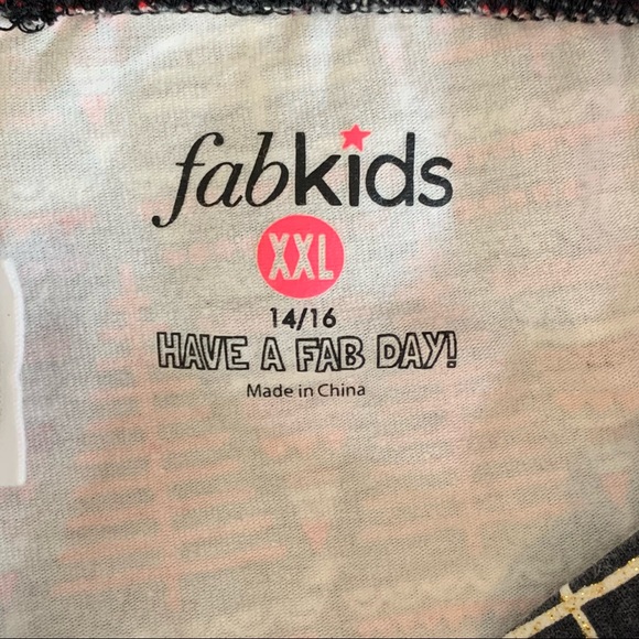 Fabkids Girls Leggings Red Black Gold Holiday Print Size 14/16 XXL - Picture 4 of 7